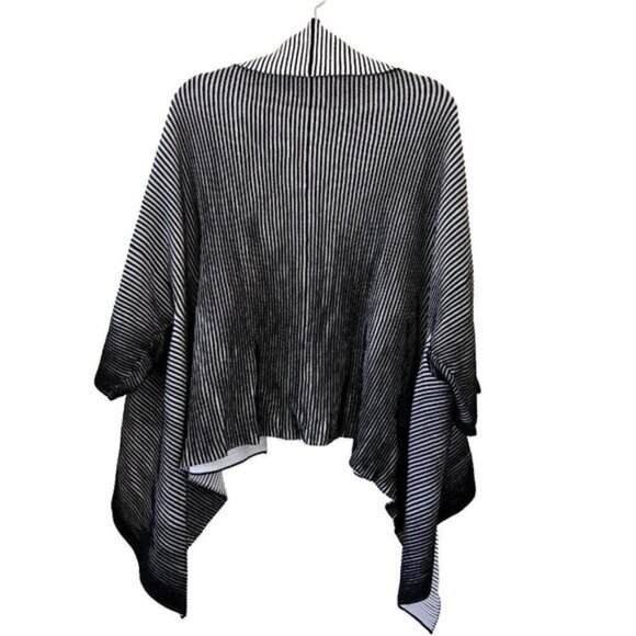 Marla Wynne Ribbed Reversible M L 3/4 Sleeve Open Front Assymetric Hem Cardigan - Picture 4 of 14